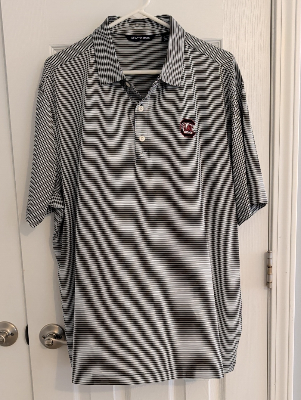 Cutter & Buck Striped Polo - South Carolina Gamecocks Logo